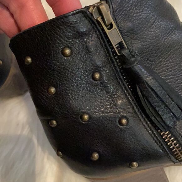 Eric Michael Black Leather Studded Ankle Bootie - Picture 7 of 9